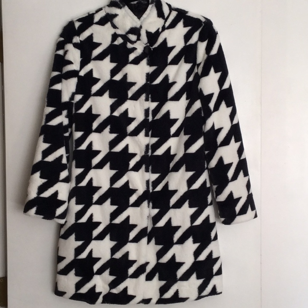 Adrienne Landau Black & White XS Faux fur Coat